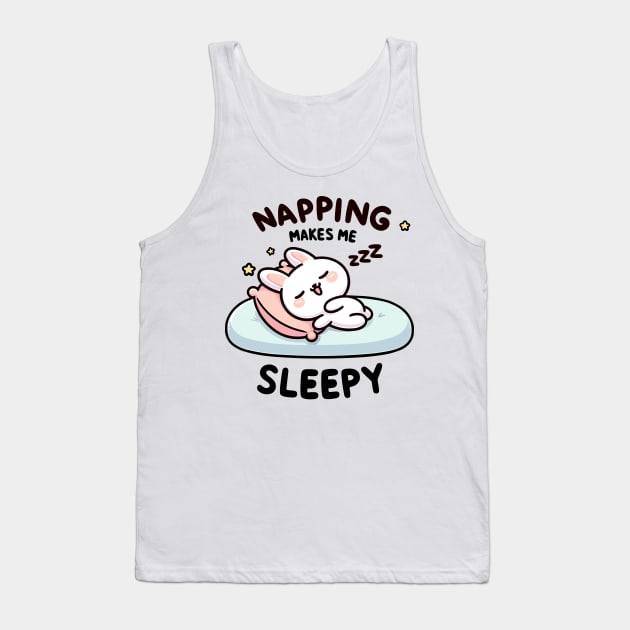 Napping Makes Me Sleepy. Cute bunny. Tank Top by Nerd_art